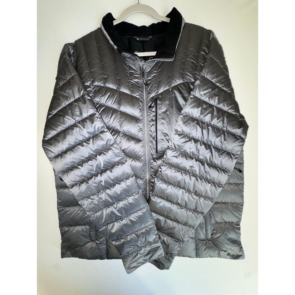 Obermeyer Klaus O Men's XL Goose Down Puffer Jacket Gray Lightweight Ski Coat